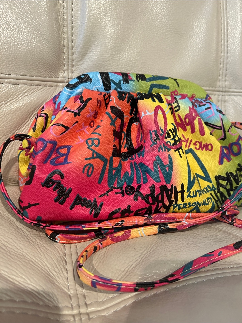 Bam Forever Colorful Graffiti Print Women's Crossbody Bag - Multicolor